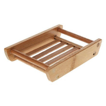 Load image into Gallery viewer, Wooden Natural Bamboo Soap Dishes Tray Holder Storage Soap Rack Plate Box Container Portable Bathroom Soap Dish Storage Box