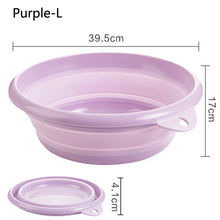 Load image into Gallery viewer, Travel Folding Wash Basin Bucket Container Portable Fruit Basin Collapsible Silicone Washtub Baby Washbasin Bathroom Accessories